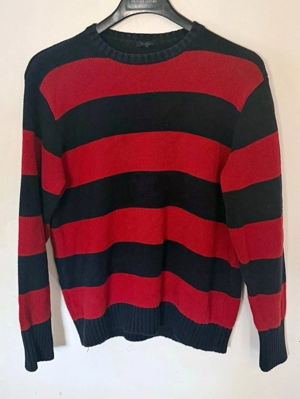 John Galt red and navy sweater fits size M